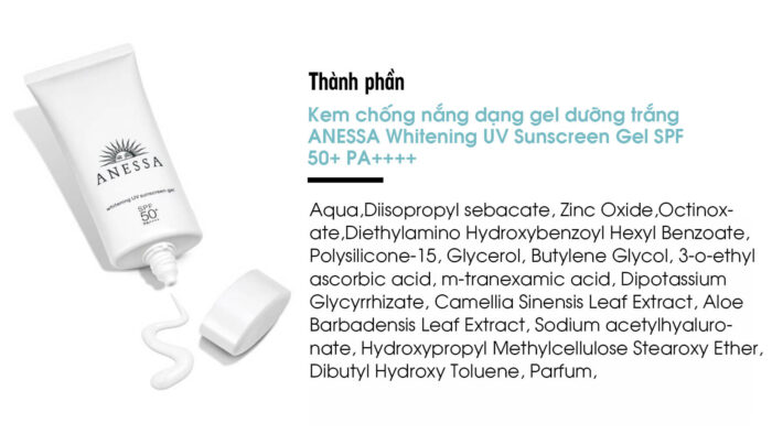 Kem chống nắng dạng gel dưỡng trắng ANESSA Whitening UV Sunscreen Gel SPF 50+ PA++++Kem chống nắng dạng gel dưỡng trắng ANESSA Whitening UV Sunscreen Gel SPF 50+ PA++++