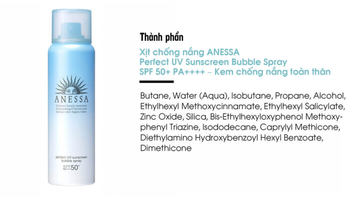  Xịt chống nắng Anessa perfect UV Súncreen Bubble Spray SPF 50+ PA++++  (Không an toàn cho bà bầu)