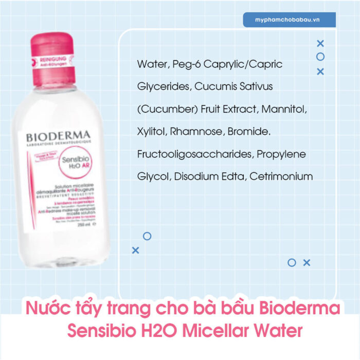 Nước tẩy trang cho bà bầu Bioderma Sensibio H2O Micellar Water